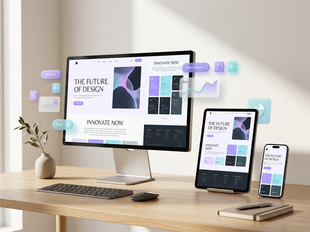 A website and product experience displayed across devices